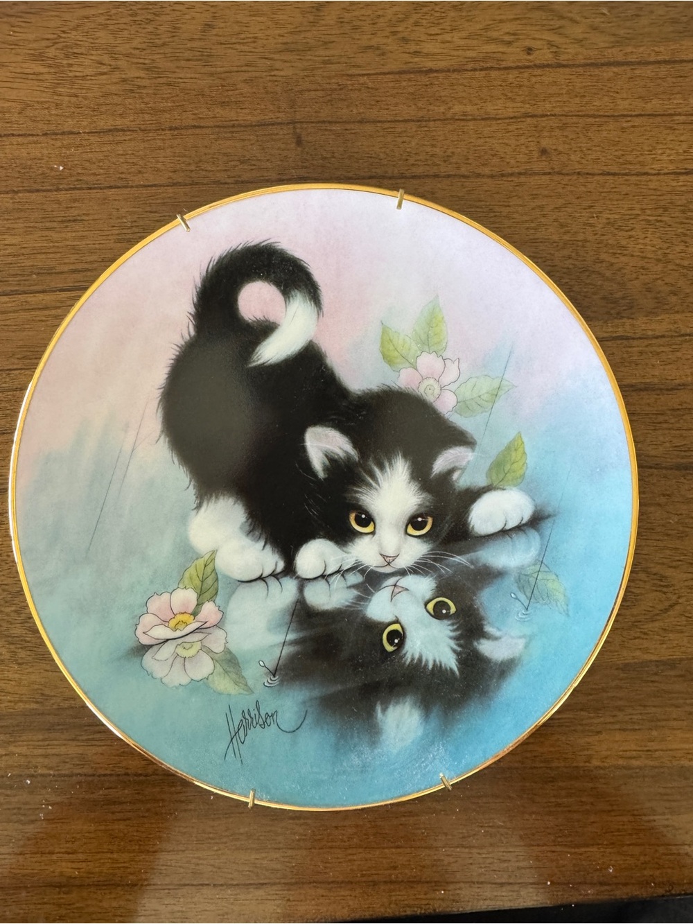 Bob Harrison Rainy Day Friends Curious Kittens Collector Plate 1990